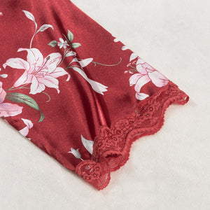 fattening plus size pajamas women's fashion loose printing long sexy loungewear multi - piece set 22122 - Negative Apparel