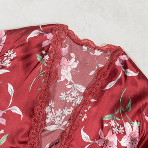 fattening plus size pajamas women's fashion loose printing long sexy loungewear multi - piece set 22122 - Negative Apparel