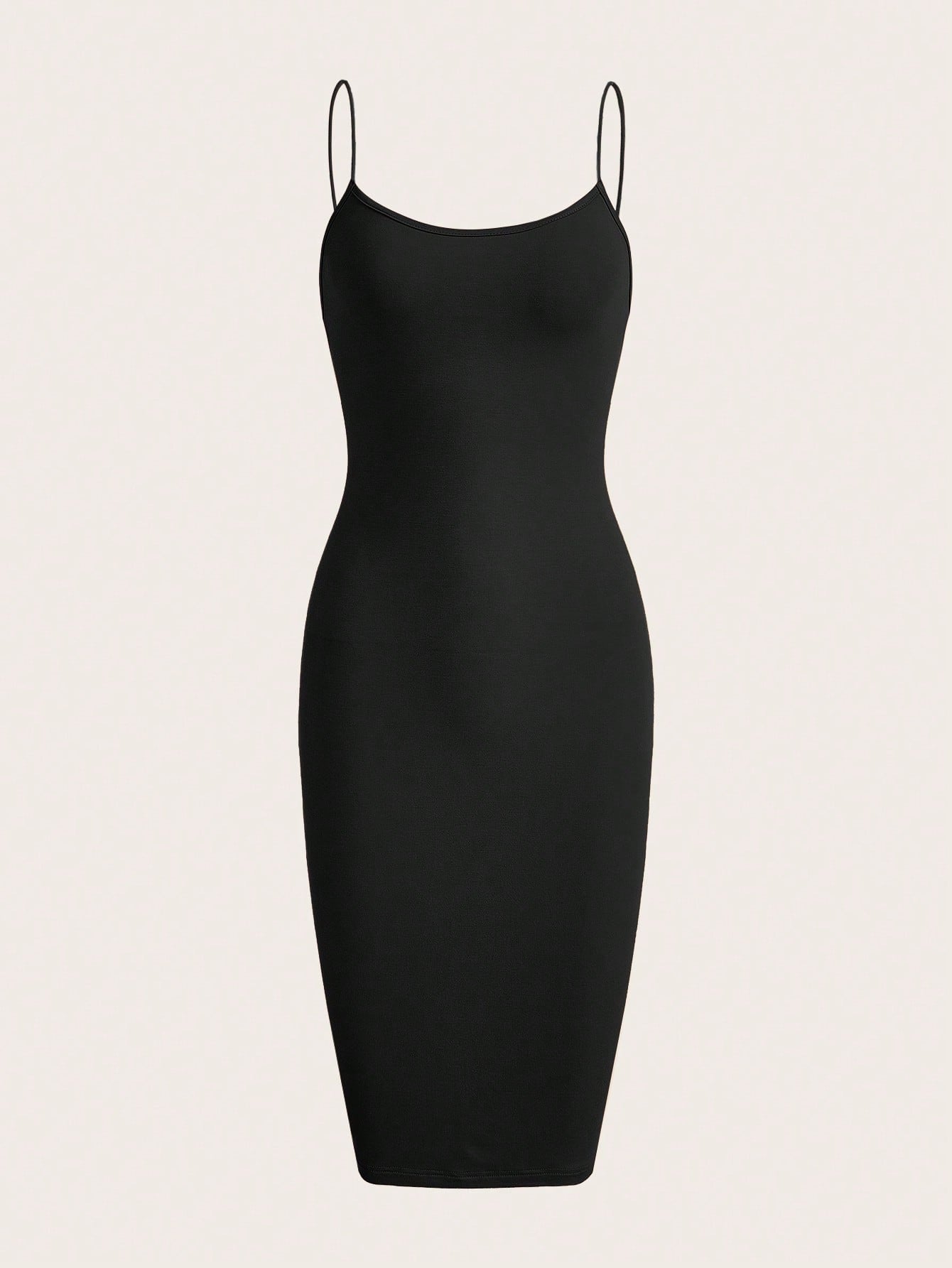 Firerie Solid Base Cami Bodycon Dress - Black FD - Negative Apparel