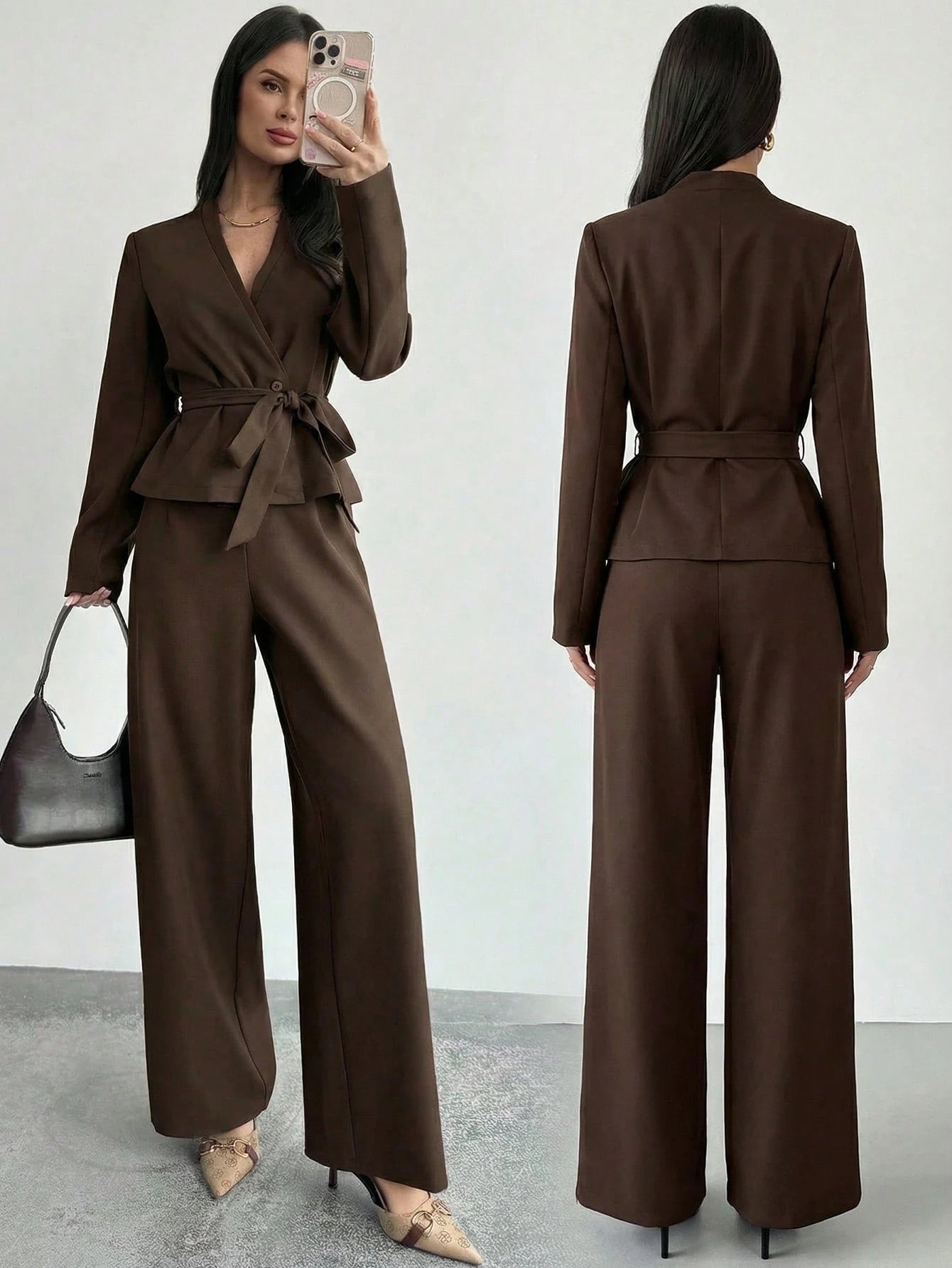 Firerie Women's Elegant Minimalist Daily Office Commute Suit FD - Negative Apparel