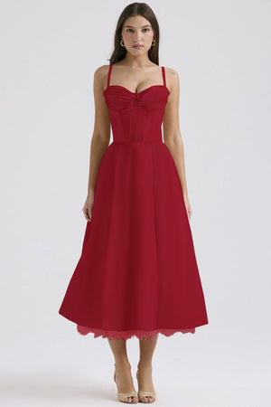 Floral series French summer suspender gentle style dress slim floral suspender long dress - Negative Apparel