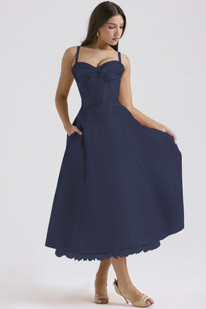 Floral series French summer suspender gentle style dress slim floral suspender long dress - Negative Apparel