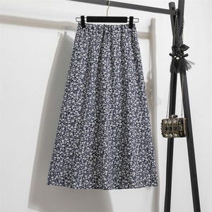 Floral skirt skirt women's summer new thin skirt small flower skirt skirt skirt long skirt summer - Negative Apparel