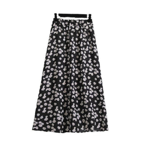 Floral skirt skirt women's summer new thin skirt small flower skirt skirt skirt long skirt summer - Negative Apparel