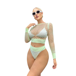 Fluorescent Green Nylon Outfit โ Cute Girl / Prom Queen Role - Playing, Made Garment - Negative Apparel