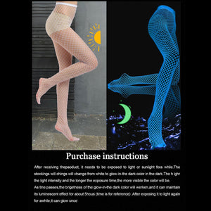 Fluorescent Nylon Romper Tights โ Sexy Nightclub Dance Wear, Foot - Stepping Socks - Negative Apparel
