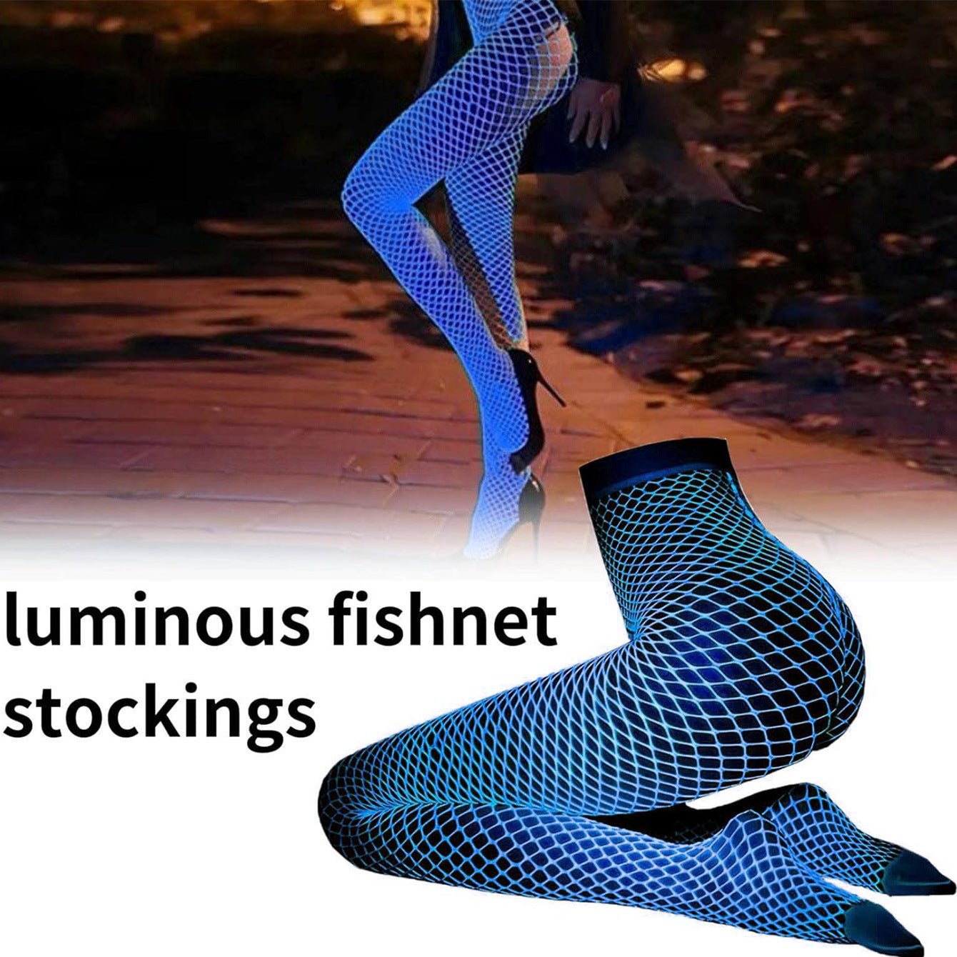 Fluorescent Nylon Romper Tights โ Sexy Nightclub Dance Wear, Foot - Stepping Socks - Negative Apparel