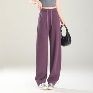 Gray wide - leg pants women's spring and autumn 2025 new loose straight machete pants drooping casual straight sweatpants children - Negative Apparel