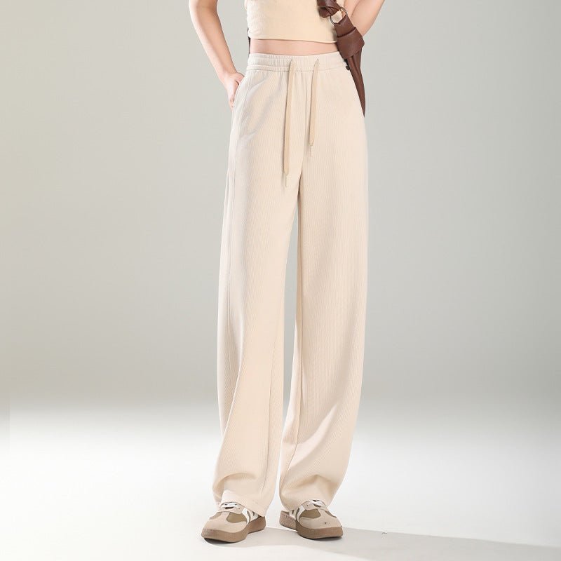 Gray wide - leg pants women's spring and autumn 2025 new loose straight machete pants drooping casual straight sweatpants children - Negative Apparel