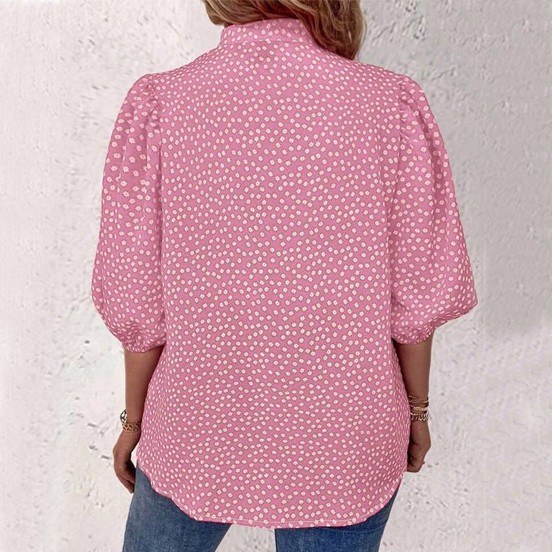 half - sleeved shirt women's clothing 2025 summer an and n commuting fee polka dot cardigan shirt loose - Negative Apparel