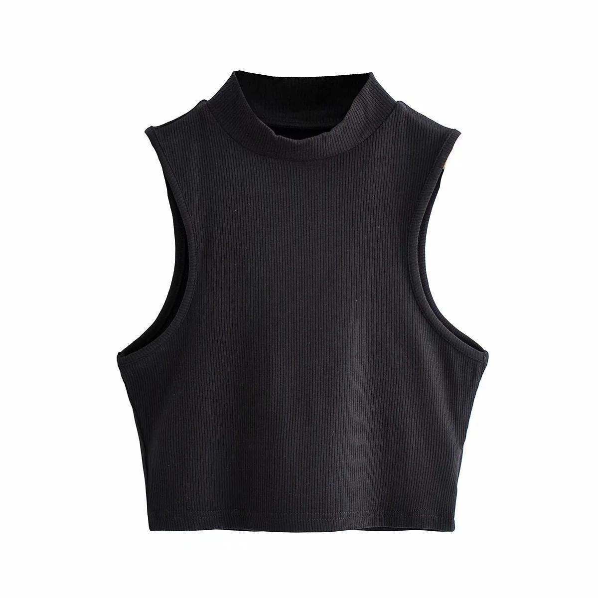 Half turtleneck vest female outer wear trend summer new ins sleeveless short slim cami top - Negative Apparel