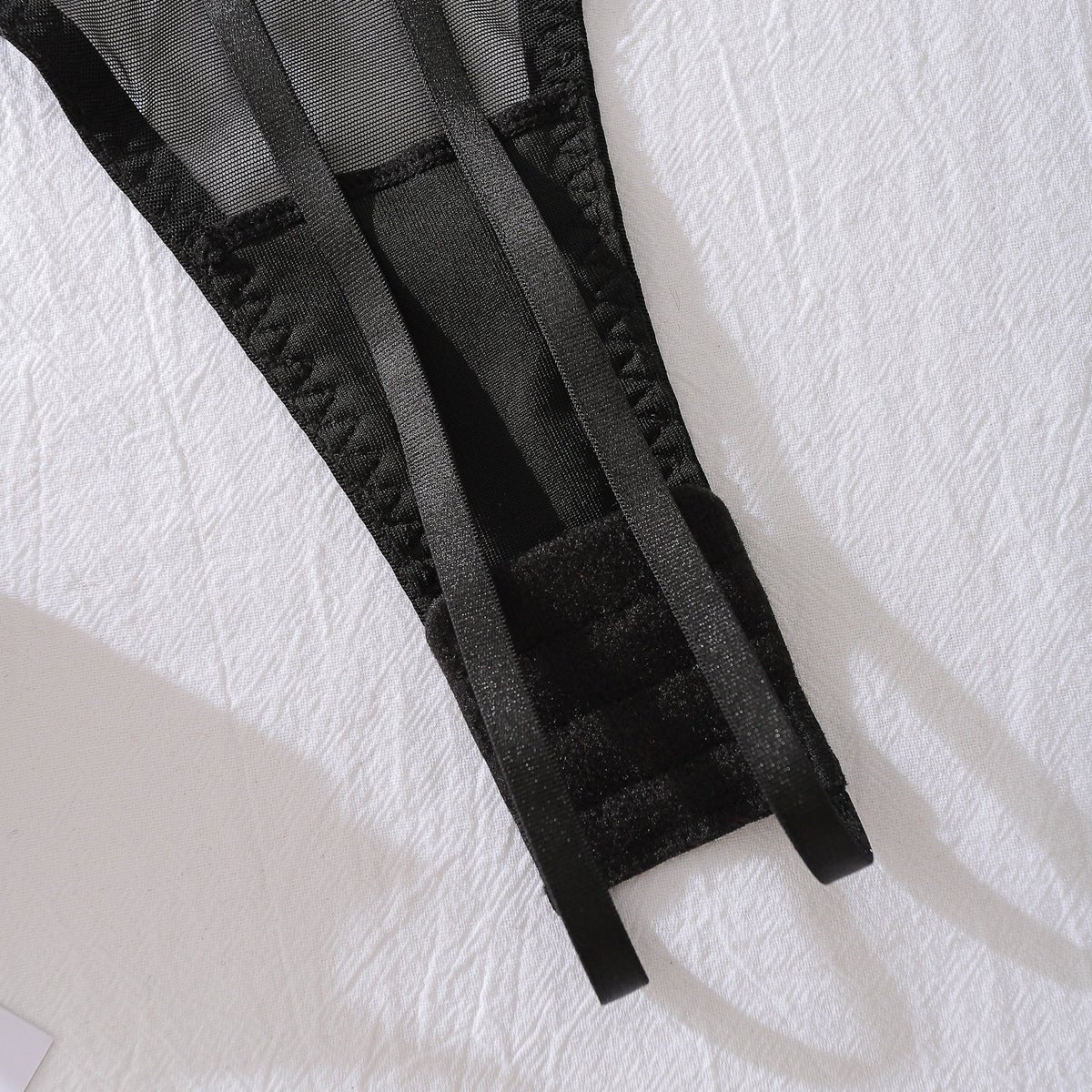 Heavy craftsmanship chain bracelet decorative flower embroidery hollow one - piece body sculpting sexy suit - Negative Apparel