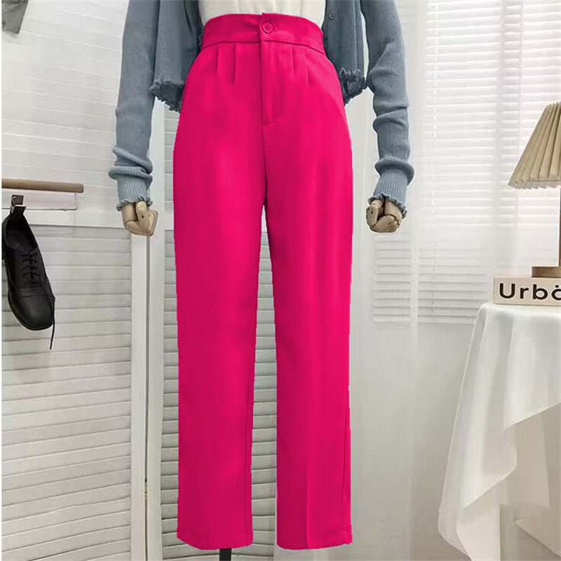 High waist drape casual wide leg suit pants for women - Negative Apparel