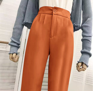 High waist drape casual wide leg suit pants for women - Negative Apparel