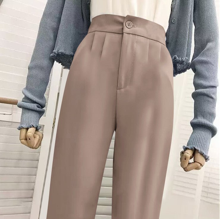 High waist drape casual wide leg suit pants for women - Negative Apparel
