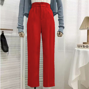 High waist drape casual wide leg suit pants for women - Negative Apparel