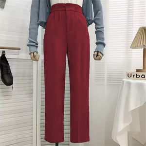 High waist drape casual wide leg suit pants for women - Negative Apparel
