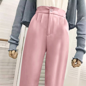 High waist drape casual wide leg suit pants for women - Negative Apparel