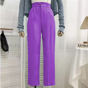 High waist drape casual wide leg suit pants for women - Negative Apparel