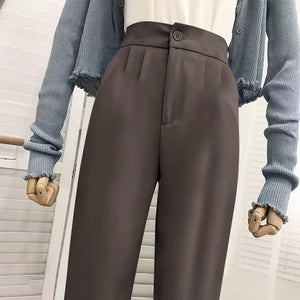 High waist drape casual wide leg suit pants for women - Negative Apparel