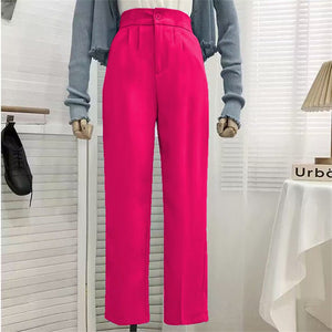 High waist drape casual wide leg suit pants for women - Negative Apparel