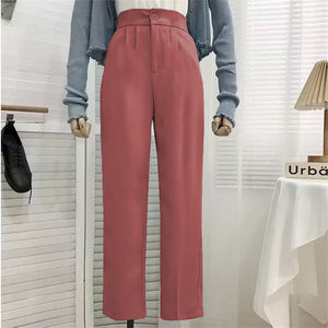 High waist drape casual wide leg suit pants for women - Negative Apparel