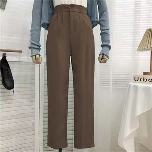 High waist drape casual wide leg suit pants for women - Negative Apparel