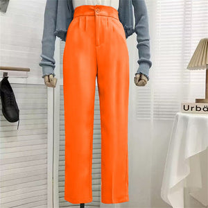 High waist drape casual wide leg suit pants for women - Negative Apparel