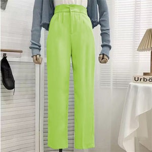 High waist drape casual wide leg suit pants for women - Negative Apparel