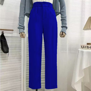 High waist drape casual wide leg suit pants for women - Negative Apparel