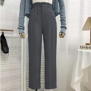 High waist drape casual wide leg suit pants for women - Negative Apparel