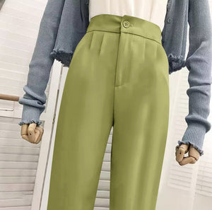 High waist drape casual wide leg suit pants for women - Negative Apparel