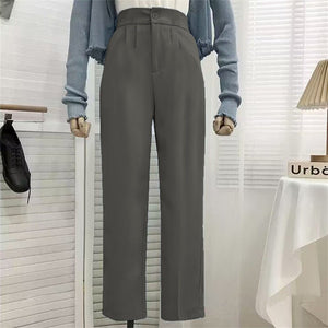 High waist drape casual wide leg suit pants for women - Negative Apparel