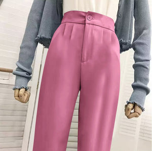 High waist drape casual wide leg suit pants for women - Negative Apparel