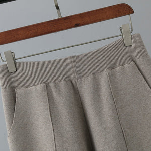 High waist knitted harem pants women loose slim carrot pants Korean style - Negative Apparel