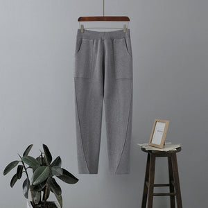 High waist knitted harem pants women loose slim carrot pants Korean style - Negative Apparel