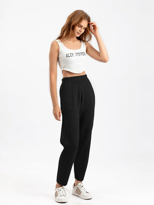 High waist knitted harem pants women loose slim carrot pants Korean style - Negative Apparel