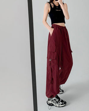 high waist quick - drying sports pants loose casual wide - leg pants women's pants - Negative Apparel