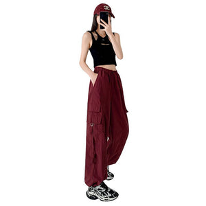 high waist quick - drying sports pants loose casual wide - leg pants women's pants - Negative Apparel