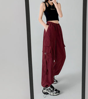 high waist quick - drying sports pants loose casual wide - leg pants women's pants - Negative Apparel