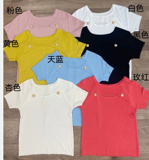 Ice cool silk knitted t-shirt women's summer new short - sleeved Korean version niche design feeling hollow slim - fitting pure desire short top - Negative Apparel