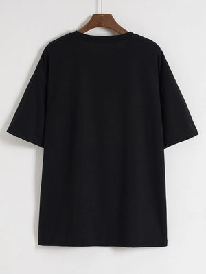 INAWLY Bear & Slogan Graphic Drop Shoulder Tee That's It - Negative Apparel