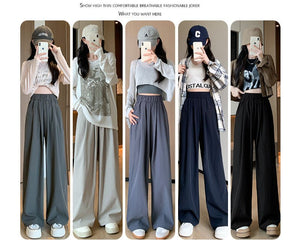 Japanese lazy Yamamoto pants women's pants spring and autumn women's pants loose straight casual pants drape women's high waist wide leg pants - Negative Apparel