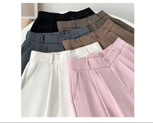 Khaki suit pants drape women's pants spring and summer new thin high - waisted floor - mopping pants casual women's narrow wide - leg pants - Negative Apparel