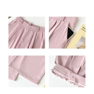 Khaki suit pants drape women's pants spring and summer new thin high - waisted floor - mopping pants casual women's narrow wide - leg pants - Negative Apparel