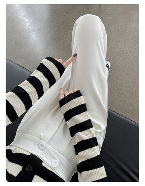 Khaki suit pants high - end pants women spring and autumn new loose casual pants drape women's clothing wide - leg pants women's pants - Negative Apparel