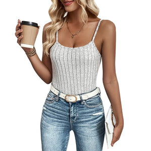 Knitted elastic halter top small pit strip halter top women - Negative Apparel