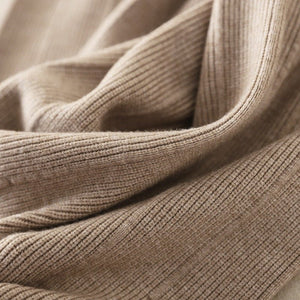 Knitted thick wide - leg pants for women high waist loose drape straight casual long pants loose vertical stripes - Negative Apparel