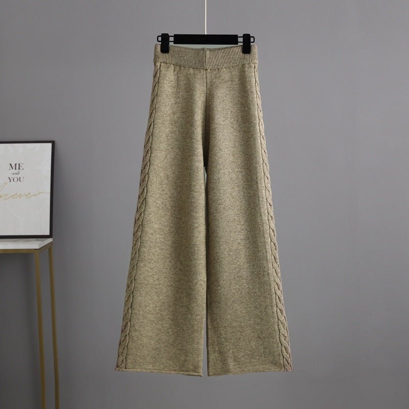 Knitted wide - leg pants sweater suit women - Negative Apparel