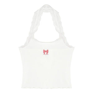 Korean lace halter neck camisole small vest for women summer new style - Negative Apparel
